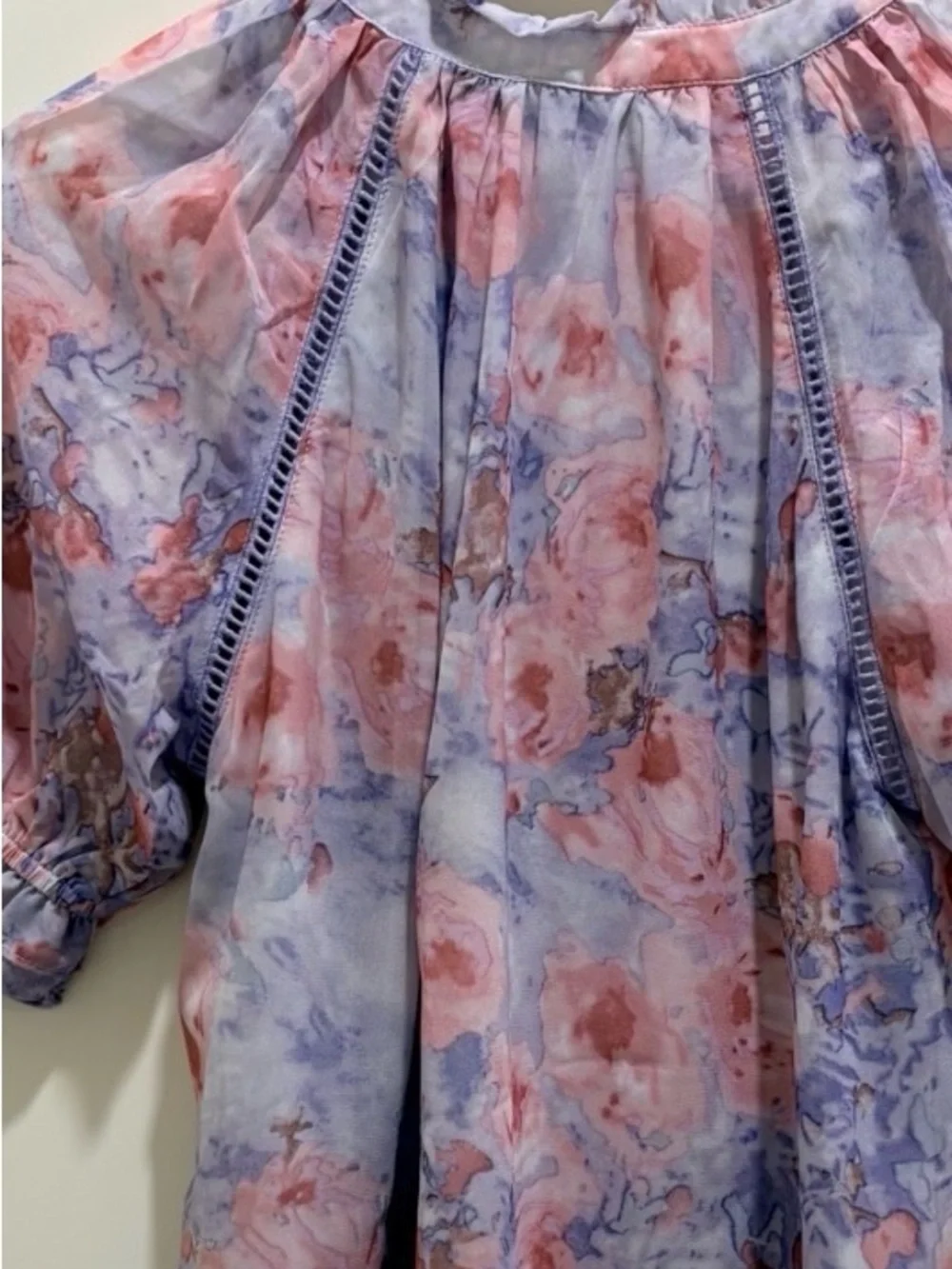 Anthropologie Allison New York Floral Morgan Pink & Purple Blouse XS NWT